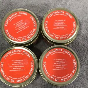 Urban Outfitters Peppermint Swirl Artist Collection Candle in Tins Lot of 4 New